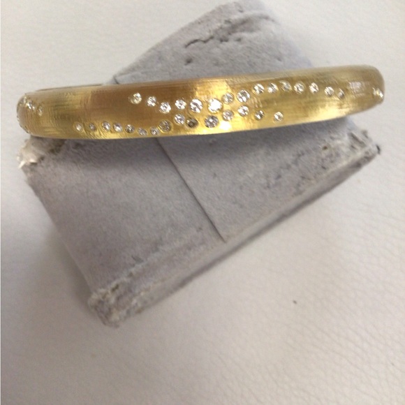 Alexix Bittar Gold Bangle with Crystal Accents - Picture 1 of 8